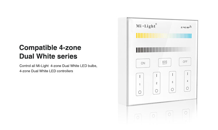 MI-LIGHT B1 BLACK RF nástěnný ovladač pro jednobarevné pásky- baterie