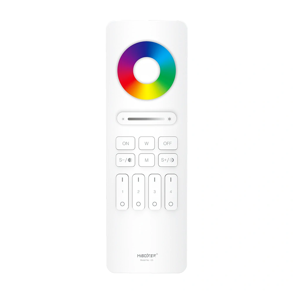 MI-LIGHT ML C5 RF ovladač pro RGB/RGBW/RGBW +CCT LED pásky/4 zóny -bílý