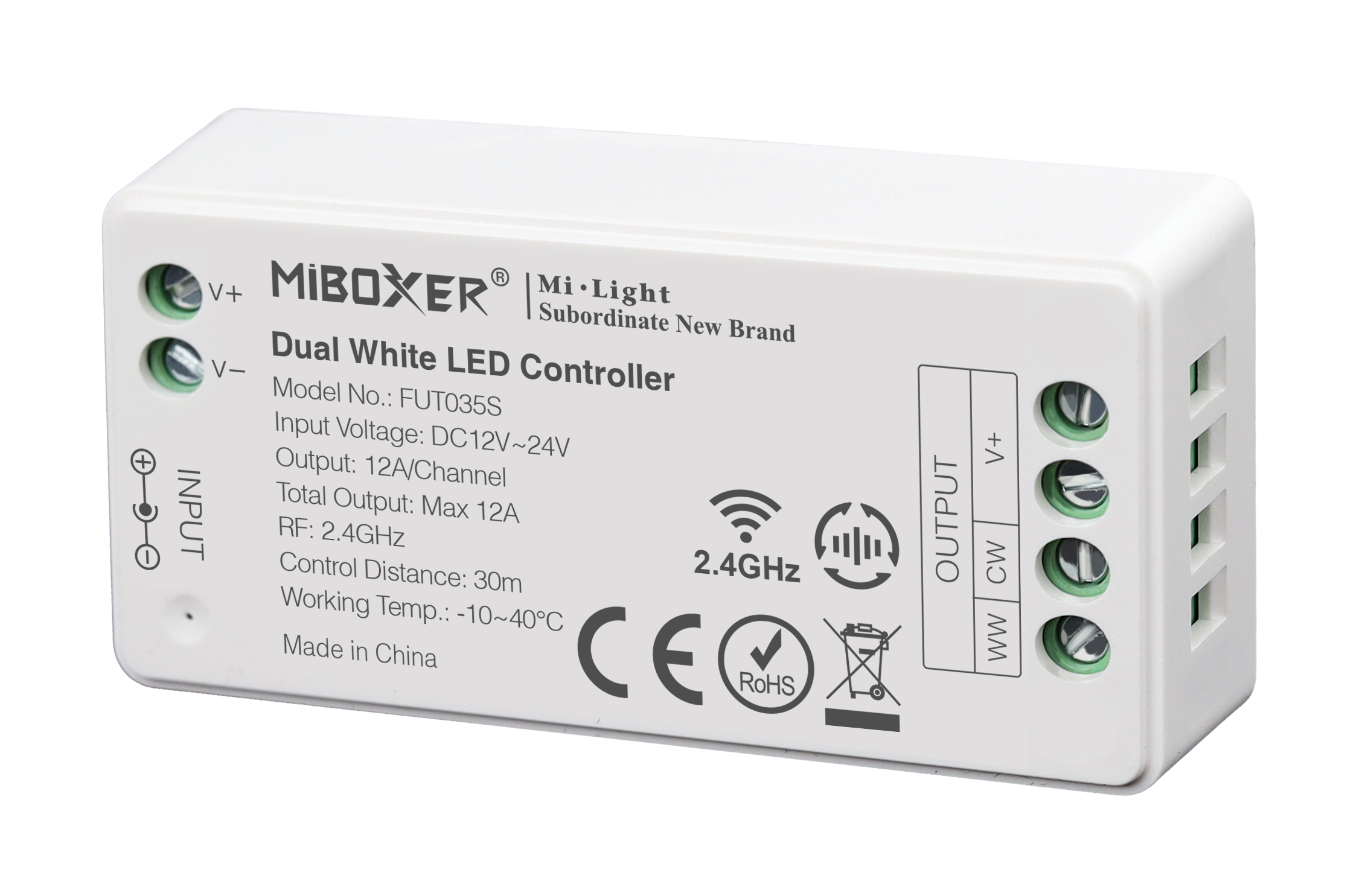 MI-LIGHT ML035S+(SR2) RF Přijímač 2v1 pro jednobarevné a CCT LED pásky