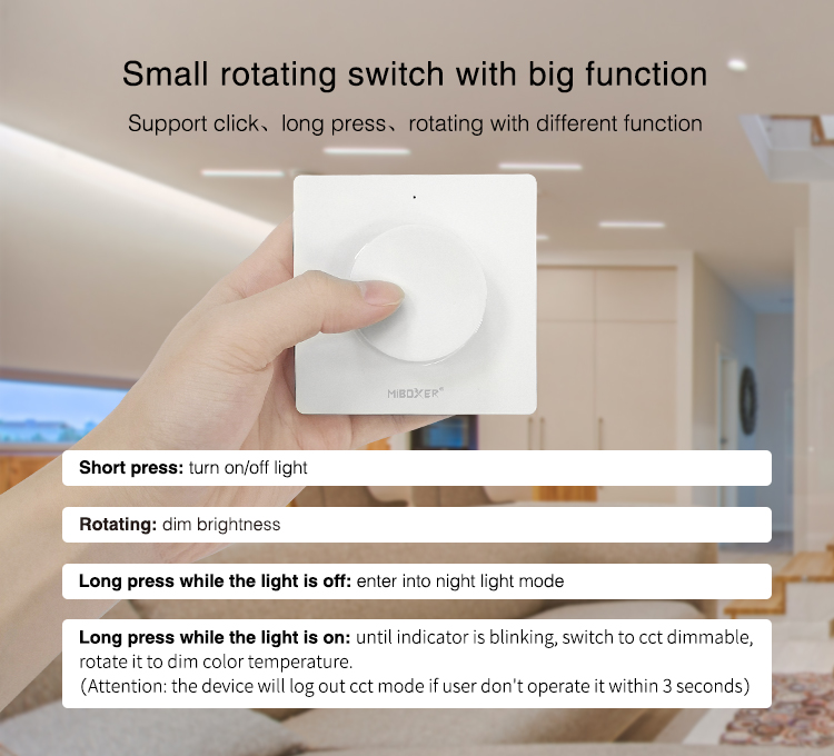 MI-LIGHT K1 RF ovladač pro jednobarevné a CCT LED
