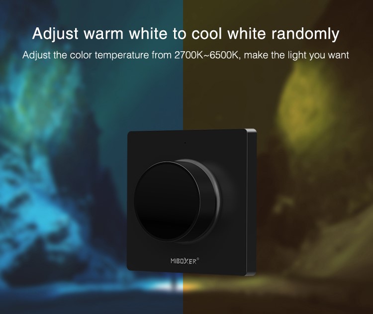 MI-LIGHT K1 BLACK RF ovladač pro jednobarevné a CCT LED pásky