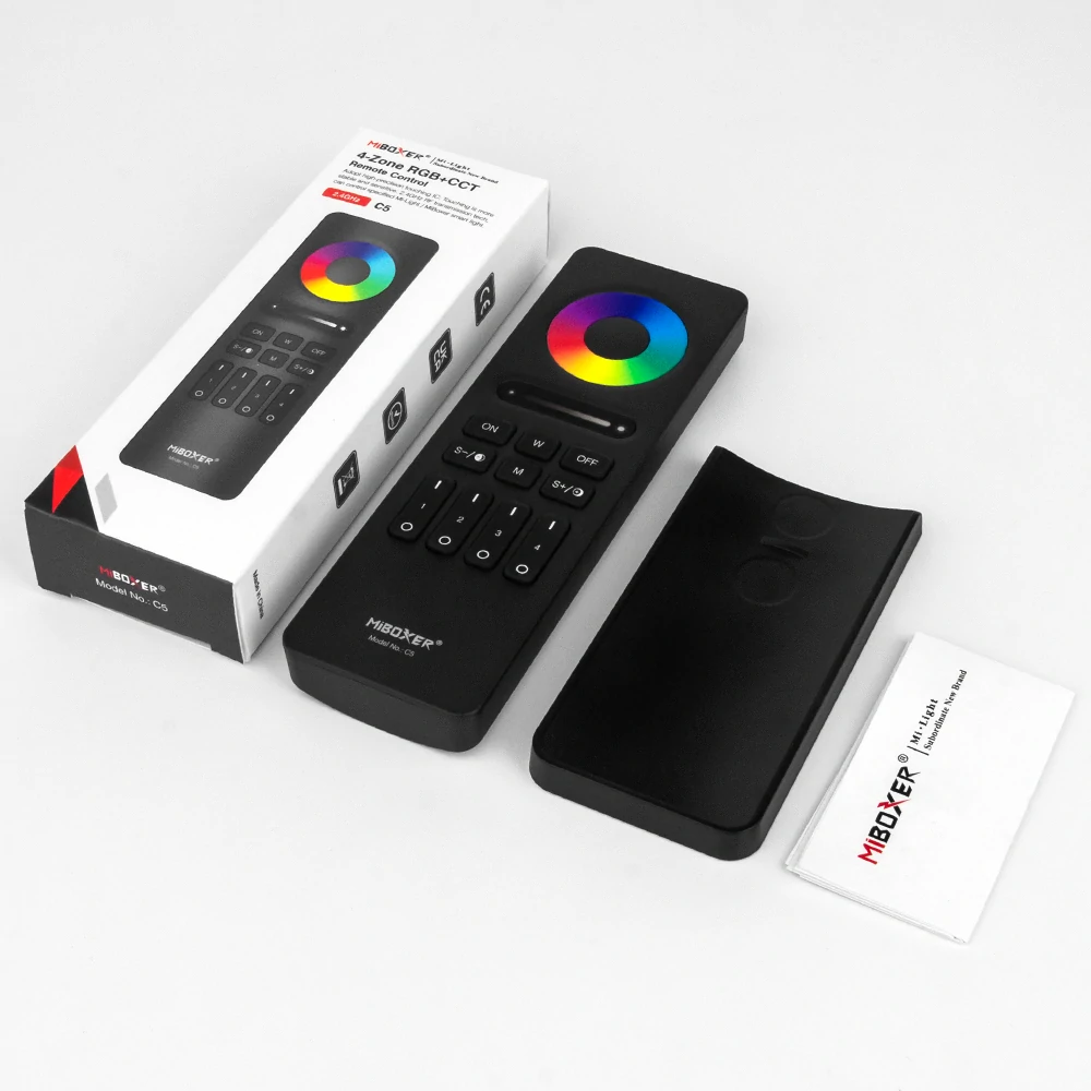 MI-LIGHT ML C5 RF ovladač pro RGB/RGBW/RGBW +CCT LED pásky/4 zóny -černý
