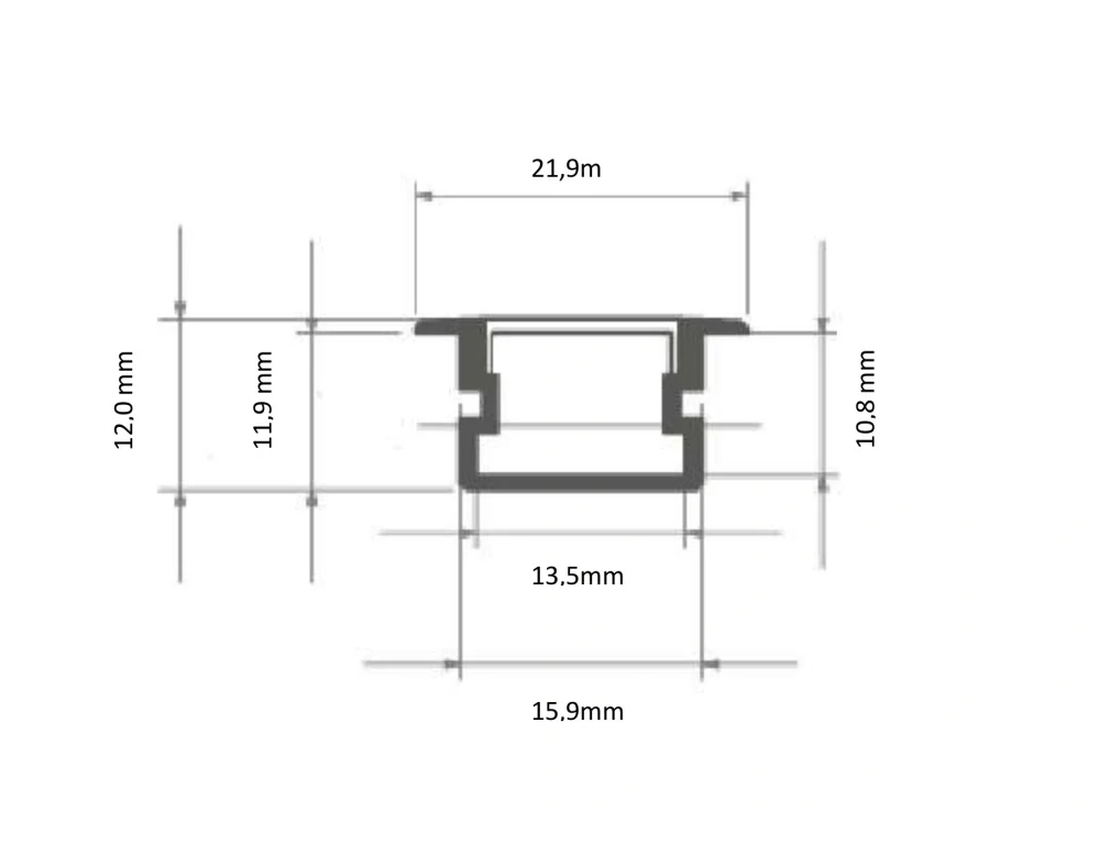 LED profil PDS NK - BOX IN - H vestavný