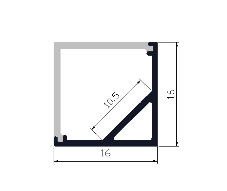 LED profil rohový 16x16 CORNER 16