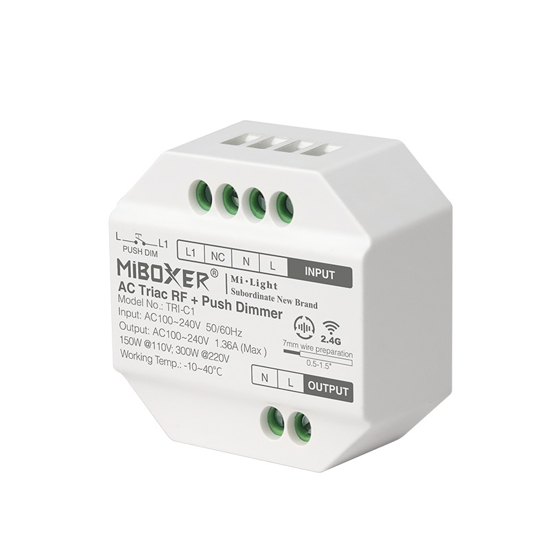 MI-LIGHT TRI-C1 RF triakový stmívač pro LED/ 230V / RF 2,4GHz /300W