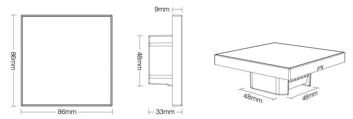 MI-LIGHT T1 RF nástěnný ovladač pro jednobarevné pásky- 230V