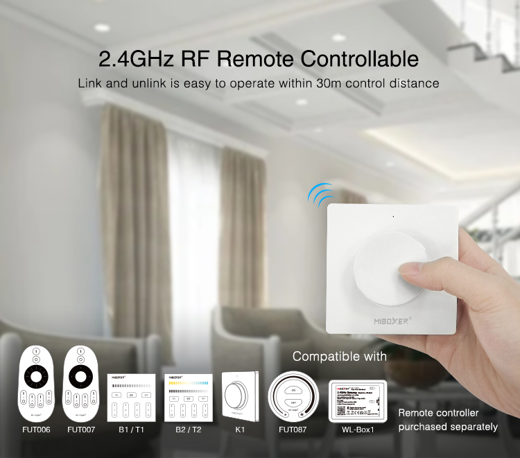 MI-LIGHT TRI-C1 RF triakový stmívač pro LED/ 230V / RF 2,4GHz /300W